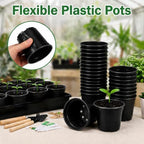5 Pack Plastic Seed Starter Tray with 60pcs 3.5 inch Seedling Pots - Image 4