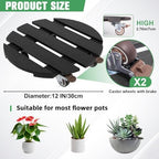 Plant Caddy with Wheels Heavy Duty, 12 Inch WPC Rolling Plant Stand - Image 5