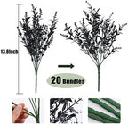 RECUTMS 20 Bundles Fake Black Decor Artificial Greenery Outdoor Flowers - Image 3