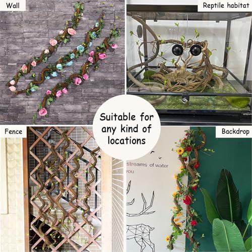 63" Realistic Ivy Wood Vine Garland with Leaf Wall Hanging Decor - Image 4