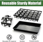 RooTrimmer 24 Cell Nursery Pots Trays (17"x11"x2") with Plastic Flat Seed Starter Trays, Durable Carrying Seedling Starter Tray, Reusable Planting Tray for Holding 2.7 inch Nursery Pots, 3 Sets Combo - Image 5