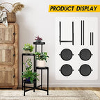 4 Tier Plant Stand Indoor Outdoor, 31 Inch Tall Metal Plant Shelf Waterproof, Plant Holder with Folding Design For Home, Living Room, Black - Image 7