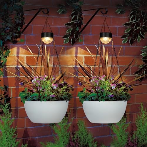 SUNNYPARK 2 Pack Solar Hanging Planters for Plants Outdoor - Image 6