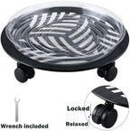 2 Packs Large Metal Plant Caddy with PU Wheels 13" Heavy-Duty Wrought Iron Rolling Plant Stands Indoor Outdoor Wheeled Plant Dolly Planter Mover Rollers Plant, Leaf Style - Image 7