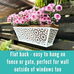 LaLaGreen Decorative Wall Planter (16 in, 2 Pack) White Window Flower Box - Image 5