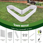 Anleolife 2-Bed 81x81in Heart-Shaped Raised Garden Beds, Antique White - Image 6