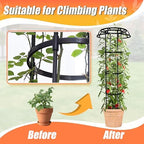 65 Inch Garden Trellis for Climbing Plants Outdoor, Mushroom Top Trellis for Potted Plants, Vines, Roses, Clematis, and Vegetables, Plant Trellis Support 2 Pack - Image 5