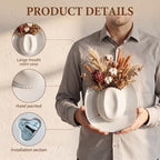 Hanging Wall Vase for Flowers Resin Cowboy Hat Vase Western Decor White - Image 3
