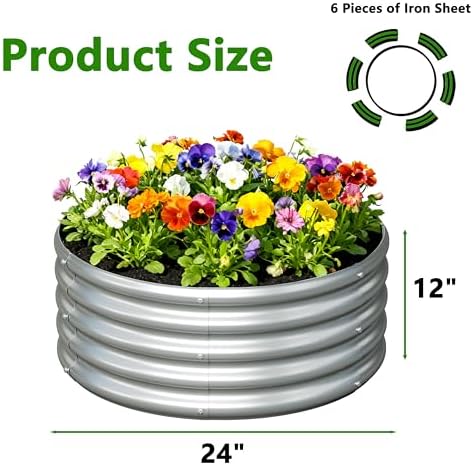 2PCS 2x2x1FT Galvanized Metal Raised Garden Bed,Outdoor Planter Box for Vegetables - Image 2