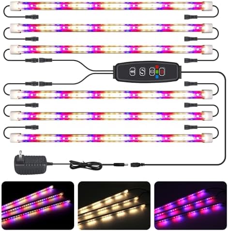 LED Grow Lights Strips for Indoor Plants, 3 Working Modes & 10 Dimmable Levels Plant Lights with Auto Cycle Timer 3/9/12Hrs, 36W Full Spectrum DIY Growing Lamps for Seedings Hydroponics, 6 Strips by CT%C2%A0CAPETRONIX%C2%A0dedicated%C2%A0to%C2%A0the%C2%A0development%C2%A0of%C2%A0lighting