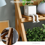 Plant Stand, 2 Tier Foldable Plant Shelf,Table Plant Pot Stand, Bamboo Organizer Flower Stand, Ladder Plant Holder, for Indoor Outdoor Home (19.7"/50cm,Yellow) - Image 4