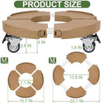 ToLanbbt 4 Pack Plant Caddy Stands with 360° Wheels Adjustable 15-22 in Rolling Stands Heavy Duty Large Plant Carts Dolly with Casters 440lbs Capacity for Large Planter, Garden Pot, Flower Pot, Khaki - Image 2