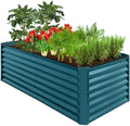 Best Choice Products 6x3x2ft Outdoor Metal Raised Garden Bed, Deep Root Box Planter for Vegetables, Flowers, Herbs, 269 Gallon Capacity, 100% Non Toxic Materials - Peacock Blue by BestChoiceProducts