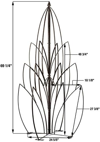 H Potter Lotus Bud Iron Obelisk Trellis for Climbing Plants, 69” Heavy Duty Garden Support with Ground Stakes, Outdoor Yard Art for Roses, Clematis, Patio & Courtyard - Image 3