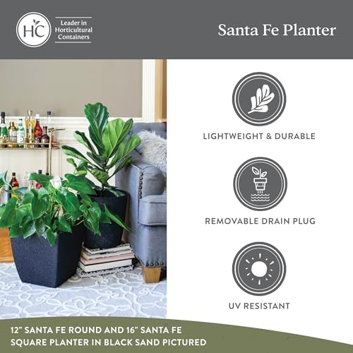 The HC Companies Santa Fe Square Self-Watering Pot - Lightweight Plastic Planter for Herbs & More - Durable Plant Pots for Indoor Plants & Outdoor Plants (12" Pebble Gray, Pack 1) - Image 6