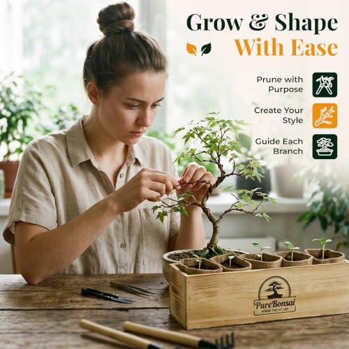 Bonsai Tree Starter Kit for Beginners – Complete Indoor Growing Kit with 5 Unique Japanese Bonsai Tree Seeds Pots & Gardening Tools DIY Gift for Adults - Image 5
