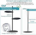 Thickened 74.5" Shepherd's Hook with Stand，Bird Feeder，Wind Chime Hanger Stand, Waterproof Metal & Adjustable-Height Pole Holder for Lantern ，Wreath, Hanging Plants Indoor & Outdoor（2 Placement Racks) - Image 5