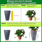 VICAMB 2 Pack Adjustable 6-10.5in Plant Risers for Inside Pots,Metal Planter Lift Inserts Fillers Risers for Tall Square Round Taper Large Pots(5.9" 7.87" 9.84" Base or Top) - Image 3