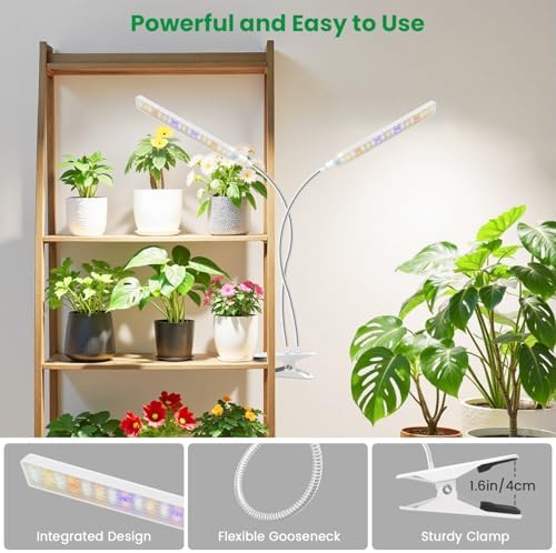 Aumtrly Plant Light Clip on, 2 Pack White, 228 LED Full Spectrum Grow Lamp - Image 5