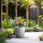Kante Large Round Bowl Pale Gray Concrete Planter 18" Dia, Outdoor - Image 6