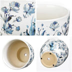2Pcs Blue and White Ceramic Planter Pot for Plants, Flowers Succulents - Image 6