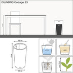CILINDRO Cottage 23 Sand Brown, Self-Watering Tall Planter, D9.1 H16.1 in - Image 4