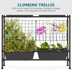 OYEAL Raised Garden Beds Outdoor with Legs 32" Tall Herb Garden Planters Box Raised Flower Beds for Gardening, Vertical Privacy Planter with Trellis for Patio, Porch, Backyard, Balcony, Grey - Image 4