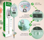HSLGOVE Soil Test Kit, 7-in-One Soil Moisture Meter/Soil PH Meter/Fertility, Dual Screen Soil Tester w/Digital Soil Temp/Air Temp&Humidity for Plants Gardening,Lawn,Farm Indoor&Outdoor-AppleGreen - Image 6