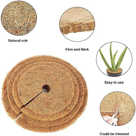 Coconut Mulch Mats, Coconut Fiber Tree Mulch Mat Round Cover Multiple Sizes Pack of 10 for Flowers and Plants(25cm) - Image 5