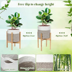 Plant Baskets Indoor with Liner, White and Brown, 10 Inch - Image 4
