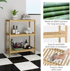 3-Tier Bamboo Freestanding Shelf Multi-use Small Bookshelf Bookcase - Image 4
