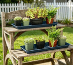 2 Pack Plastic Plant Tray Saucer Rectangular 20 21 Inch, Planter Trays Saucers Indoor Outdoor, Water Drip Tray for Flower Pot, Windowsill, 8.5 x 20.6 Inches, Blue - Image 4