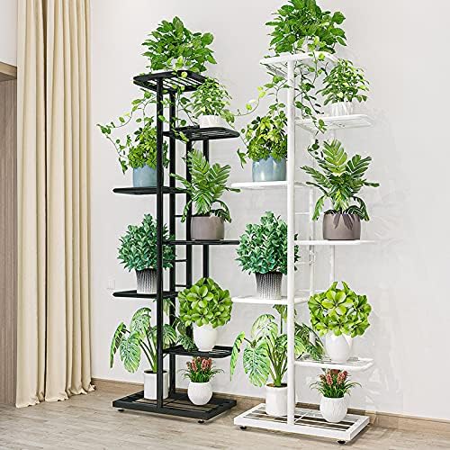 MTB Garden 7 Tier White Metal Plant Stand Indoor Outdoor Flower Pot Display Planter Shelf - Image 6