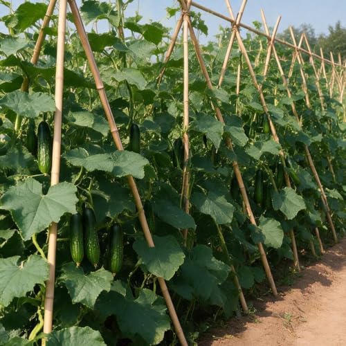 Natural Bamboo Plant Stake (Approx 8ft 10pcs 1") Sturdy Bamboo Poles, Durable Plant Bamboo Stake, Garden Climbing Plant Bracket. - Image 4