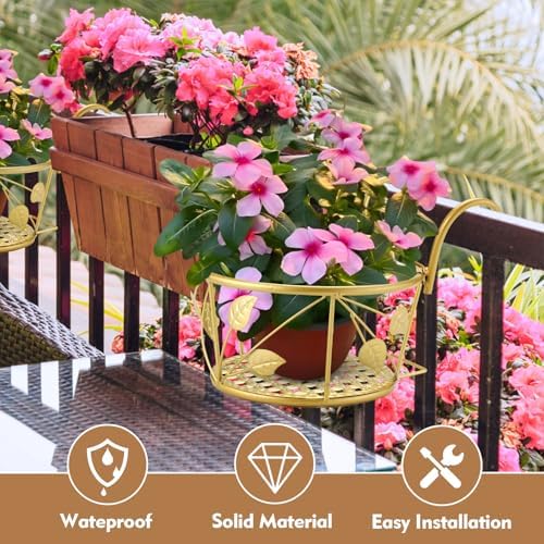 3 Pack Hanging Planter Holders, Golden - Image 6