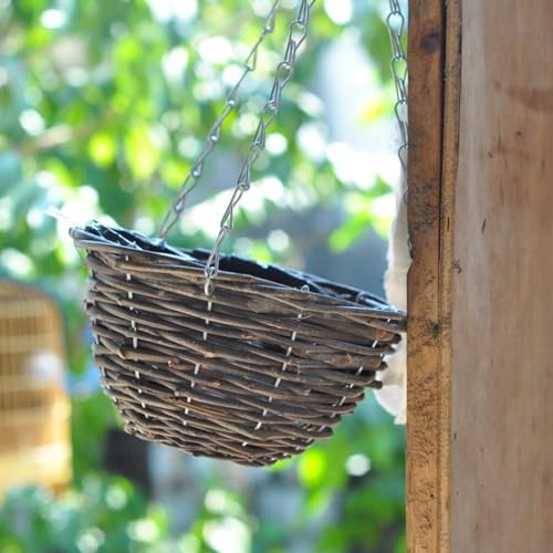2 Pcs Handmade Rattan Hanging Flowerpot Planter Baskets for Indoor Plants Macrame Plant Hanger Style for Home and Balcony Decoration - Image 5