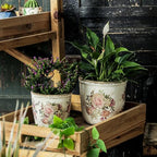 Reto Rustic Ceramic Flower Pots for Garden Plants and Succulents,Distressed Cracked Glazed Planters with Drainage Holes Tuscan Flower Pots for Outdoor,Browns,with Hole - Image 7