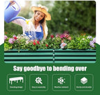 Land Guard Galvanized Raised Garden Bed with Legs, 96×24×32in Raised Garden Beds Outdoor with Drainage Holes, Planter Boxes Outdoor for Backyard, Patio, Balcony, 1200lb Capacity, Green - Image 4