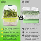 Microgreen Growing Trays, 5" x 5" Sprouting Tray with Humidity Dome, 1.2 mm Small Mesh Holes, BPA Free, Sprouter Kit for Growing Mirco Seeds, Like Broccoli, Alfalfa, Radish, Clover - 6 Pack | Clear - Image 2