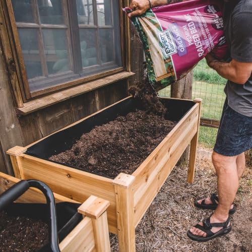 Backyard Expressions Wooden Raised Garden Bed|Elevated Planter Box with Included Bed Liner|Outdoor Vegetable, Flower, and Herb Gardening (4' x 2') - Image 5