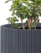 Kante 24 Inch Tall Concrete Planter, Outdoor Indoor Large Plant Pots with Drainage Hole and Rubber Plug for Home Garden Patio Porch Textured Charcoal - Image 7