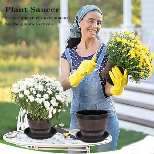 3 Pack of 18 19 inch Plant Saucer, 2.4" Depth Large Plant Tray, Heavy Sturdy Plant Drainage Tray for Indoors, Sturdy Plastic Plant Plate Water Catcher for Planter 15-19"(19", Black) - Image 3