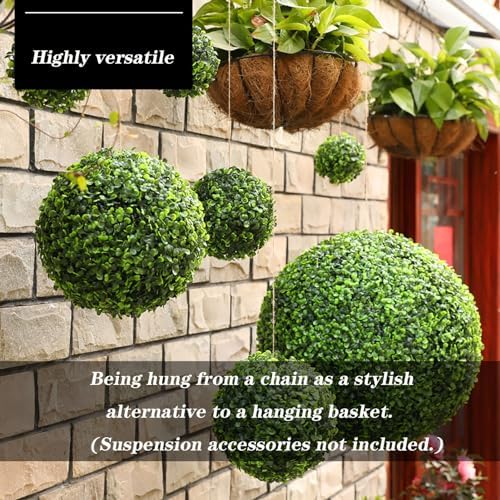 Decorative Plant Ball Decor Artificial Grass Ball Round Dia 14in, Faux Greenery Fake Plants Extra Large, Green Grass Moss Balls, Decor Greenery Eucalyptus Topiary Ball - Image 4