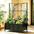 Zhongma Sturdy Raised Garden Bed with Trellis (15.75 x 35.43 x 48.8 in) for Vegetables Flower, Planter Box for Backyard Patio Balcony by Zhongma