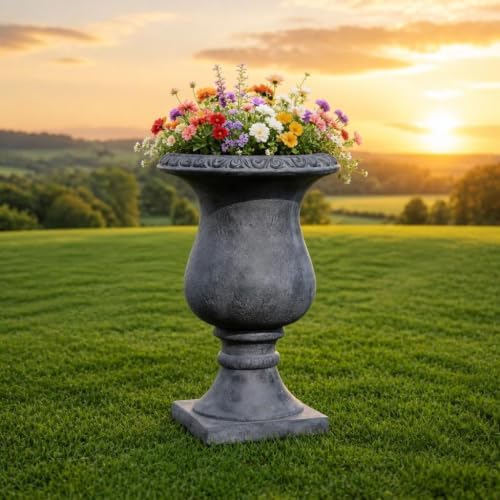 Durable Weather-Resistant Garden Planter Urn for Patio, Lawn, Front Porch, Walkway, and Backyard Planting and Decorative Outdoor Landscaping Display - Image 4