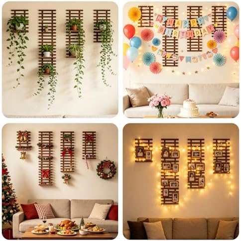 Pack of 2 Vertical Wooden Wall Planter Trellis for Climbing Plants, 35.43" - Image 2