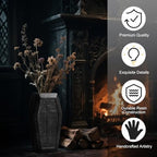 Coffin Vase for Flowers Gothic Home Decor Large Vase Makeup Brush Holder Planters for Indoor Plants Goth Room Decor Gothic Gifts (Black Stone,Large) - Image 3