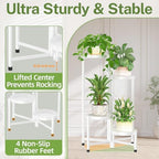 iDavosic.ly Plant Stand Indoor Outdoor, 4 Tier Metal Corner Shelf, White - Image 4