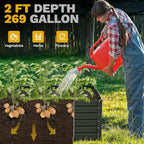 DWVO 2pcs 6 x 3 x 2 FT Raised Garden Bed Kit, Outdoor Galvanized Flower Bed with Gloves, Large Metal Planter Box for Vegetables, Flowers, Herbs, Fruits, Black - Image 5