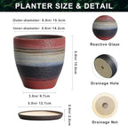 6 Inch Ceraimc Planters, Ceraimc Plant Pots Indoor, Rainbow - Image 2